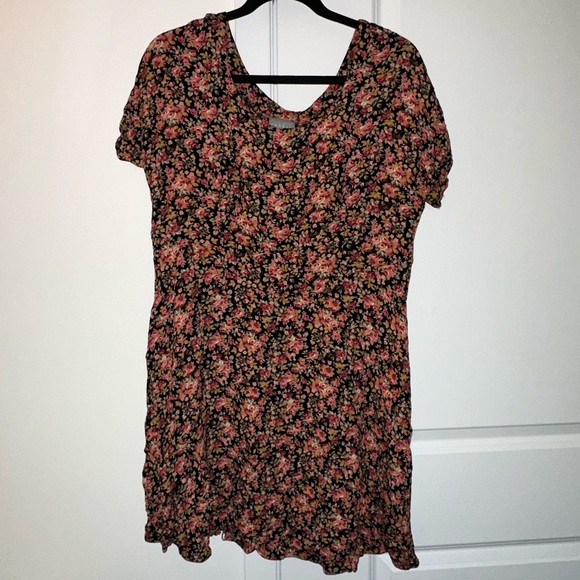 ♥️ Vintage Rabbit Rabbit Rabbit Floral Mini Dress L 90s - Picture 3 of 5